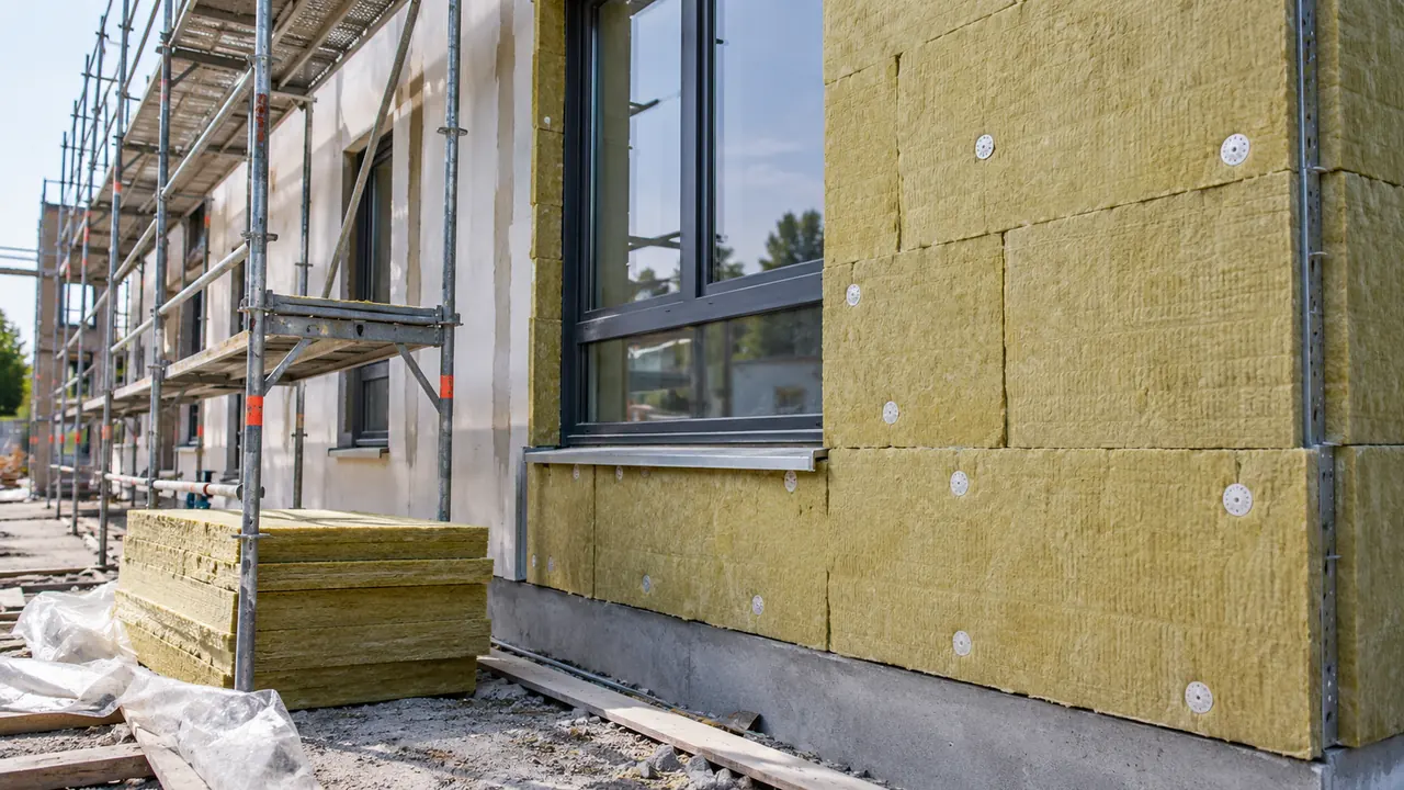 Matériaux d’isolation sur un chantier de rénovation professionnelle