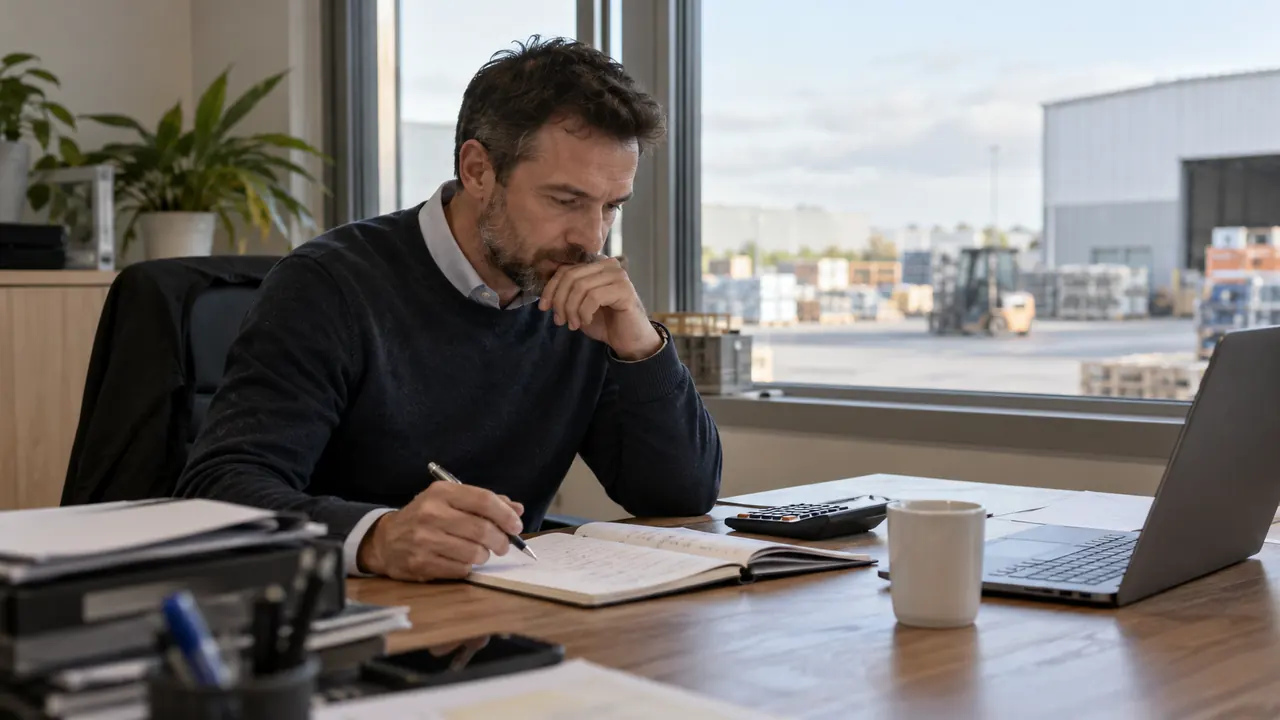 Préparation d’un budget sur un bureau de petite entreprise