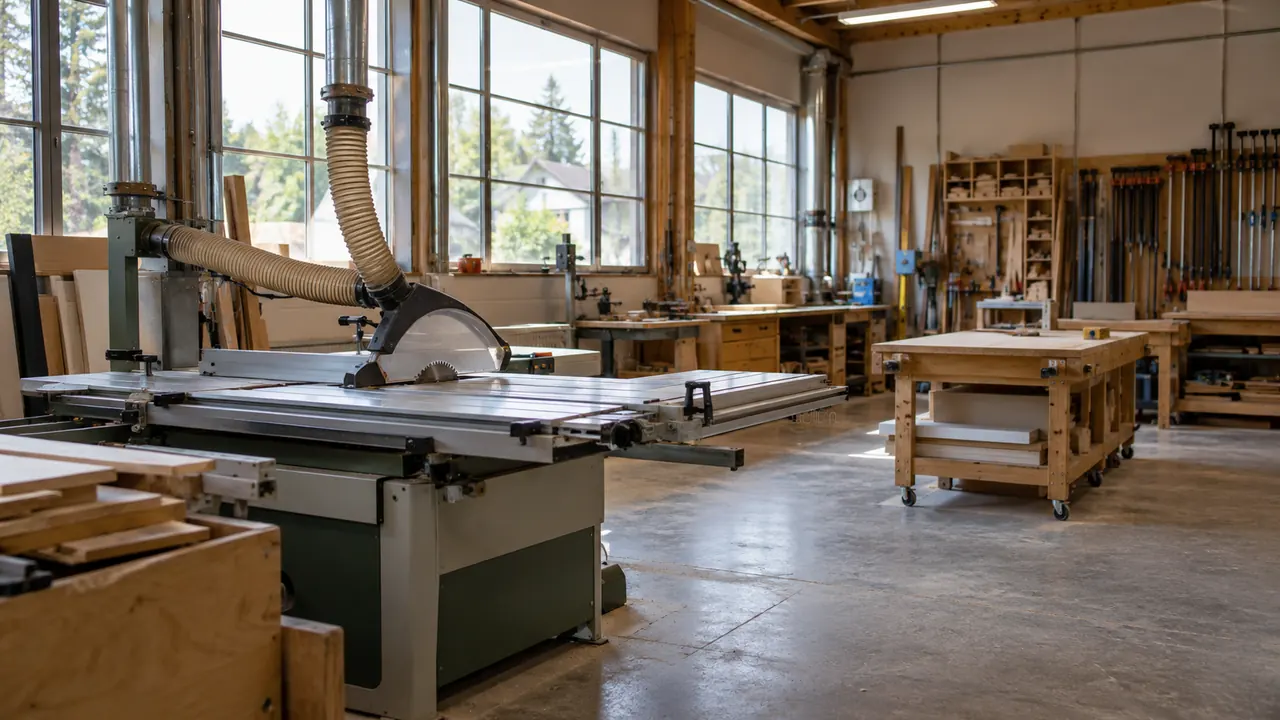 Équipements électriques d’un atelier de menuiserie